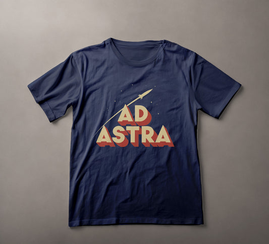 Space Exploration T-shirt, Ad Astra Apparel, Rocket Ship Tee, Astronomical Clothing, Stargazing Gear, Inspirational Space Wear, Latin Phrase Fashion, To the Stars Shirt, Retro Rocket Design, Astronomy Enthusiast T-shirt