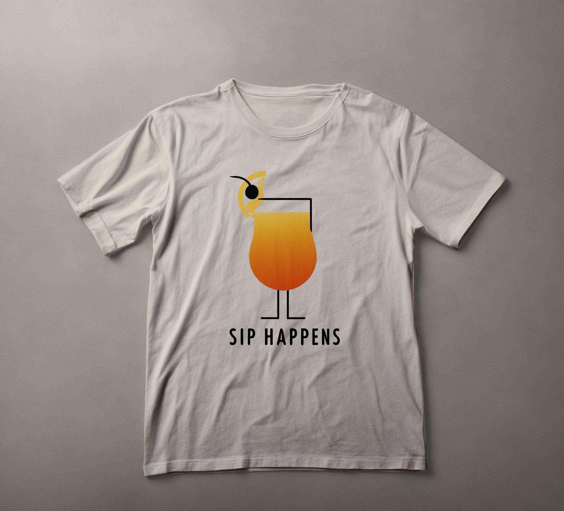 funny drinking t-shirt, cocktail graphic tee, sunny beverage shirt, casual summer wear, penguin design apparel, sip happens pun, happy hour t-shirt, beach vacation clothing, whimsical tee, humorous barwear