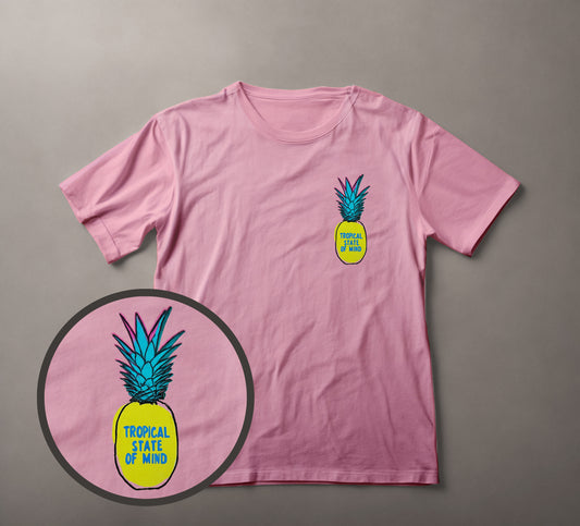 Pineapple T-Shirt, Tropical Mood Tee, Vibrant Summer Shirt, Relaxation Apparel, Colorful Fruit Design, Tropical State of Mind Tee, Leisurewear, Sunny Escape Clothing, Graphic Tee, Tropical Paradise Shirt